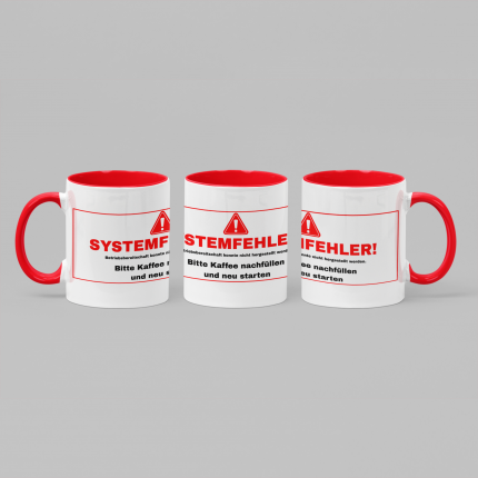Farbige Tasse "SYSTEMFEHLER!" 330ml – Panorama Kaffeetasse