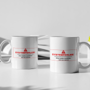 Tasse "SYSTEMFEHLER!" Weiß 330ml – Beidseitig bedruckte Tasse